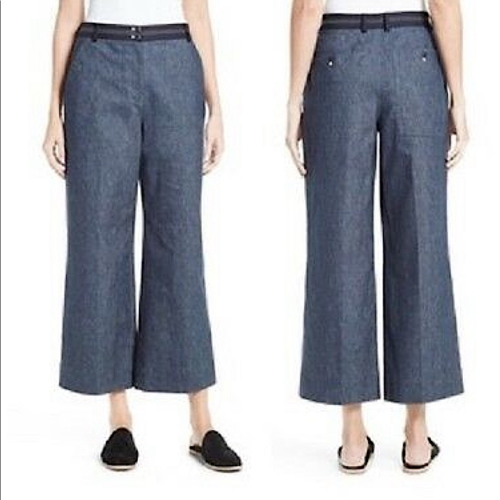 ELIZABETH AND JAMES Blue Hudson Cropped Trousers Pants SZ 4